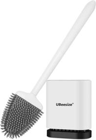 img 4 attached to 🚽 UBeesize Silicone Bristle Toilet Brush Set with Flexible Brush Head and Quick-Drying Compact Holder for Bathroom