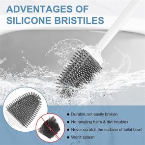 img 1 attached to 🚽 UBeesize Silicone Bristle Toilet Brush Set with Flexible Brush Head and Quick-Drying Compact Holder for Bathroom