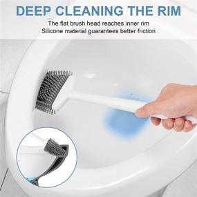 img 3 attached to 🚽 UBeesize Silicone Bristle Toilet Brush Set with Flexible Brush Head and Quick-Drying Compact Holder for Bathroom