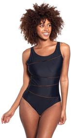 img 4 attached to COVER GIRL Swimsuit Coverage Scoopneck Women's Clothing