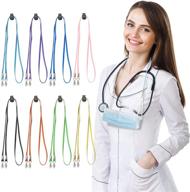 🎭 migeec 8 pack face mask lanyard for women men - adjustable length mask holder - handy & convenient - comfortable neck strap - facemask rest & ear saver - easy on & off - mix color logo