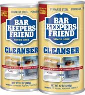 🧼 bar keepers friend powder cleanser - 12 oz, 2 pack - versatile cleaner & stain remover for bathrooms, kitchens & outdoors - ideal for stainless steel, aluminum, brass, ceramic, porcelain, bronze & more logo