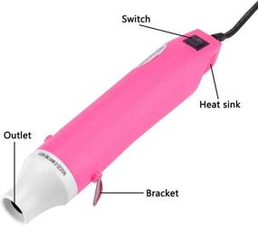 img 1 attached to 🔥 Mini Heat Gun Hot Air Gun Embossing Tool with Dotting Tool – Pink