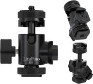 📷 litufoto b10 ball head with camera mount adapter, coldshoe mount | aluminum tripod head for dslr cameras, tripods, monopods, camcorder light stand | 360 degree rotatable | max. load 22lbs logo