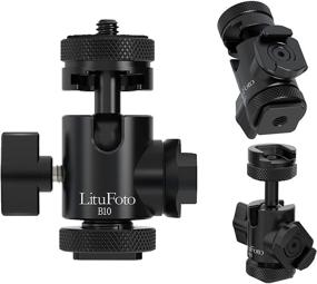 img 4 attached to 📷 LituFoto B10 Ball Head with Camera Mount Adapter, Coldshoe Mount | Aluminum Tripod Head for DSLR Cameras, Tripods, Monopods, Camcorder Light Stand | 360 Degree Rotatable | Max. Load 22lbs