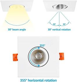 img 3 attached to 🔦 TORCHSTAR 3 Inch Gimbal LED Recessed Lighting Square - Industrial Electrical Brilliance!