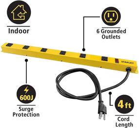 img 1 attached to 💪 Power Up with the Stanley 31613 NCC31613 6 Outlet Surge Protector: Uncompromised Protection for Your Devices