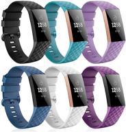 fita 6 pack sport bands - compatible with fitbit charge 4 / charge 3 🏋️ / charge 3 se, waterproof silicone watch straps - replacement wristbands accessories for women and men logo