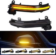 🔶 smoked lens led sequential turn signal light for bmw 1 2 3 4 series f20 f21 f22 f30 f32 f33 f86 e84 x1 i3 m2 - rear view mirror side led marker light with amber blink indicator lamp logo