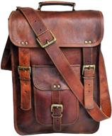 👜 jaald 15" leather messenger bag: stylish laptop case & office briefcase gift for men with distressed shoulder strap – ultimate computer organizer logo