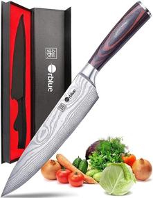 img 4 attached to Orblue 8-Inch Chef Knife - High Carbon German Stainless Steel Kitchen Knife for Cutting, Chopping, Dicing, Slicing & Mincing | Professional Cooking Knife with Ergonomic Handle & Sharp Blade