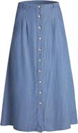 👗 tronjori women's denim button skirt - fashionable women's clothing logo