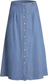 img 4 attached to 👗 Tronjori Women's Denim Button Skirt - Fashionable Women's Clothing