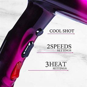 img 1 attached to Professional Blow Dryer with Negative Ions and 3500W Power for Fast, Quiet, and Long Cord Drying - Includes Nozzle and Diffuser - 2 Speeds, 3 Heat Settings