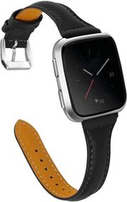 img 4 attached to Подлинные кожаные ремешки Joyozy для умных часов Fitbit Versa и новых умных часов Fitbit Versa Lite - замена ремешка для Fitbit Versa, подходит для женщин и мужчин (подходит для размера от 5,5 "до 7,8")