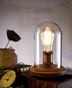 img 4 attached to 🏮 Surpars House Vintage Desk Lamp with Glass Shade and Included Edison Bulb - Table Lamp