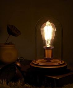 img 2 attached to 🏮 Surpars House Vintage Desk Lamp with Glass Shade and Included Edison Bulb - Table Lamp