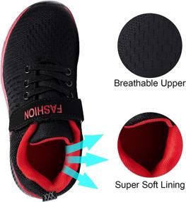 img 3 attached to 👟 Koppu Lightweight Breathable Sneakers: Ideal Strap Tennis Shoes for Kids' Running and Walking