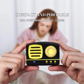 img 1 attached to Bluetooth-колонка BOOMER VIVI в стиле винтаж - портативная беспроводная мини-колонка с усиленным басом, стерео-звуком, громкой связью, встроенным микрофоном - идеально подходит для путешествий, дома и на улице (черная)