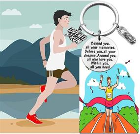 img 1 attached to Marathon Runner Gifts: Running Keychain for Cross Country Track, Marathon Jewelry and Runner Running Gift