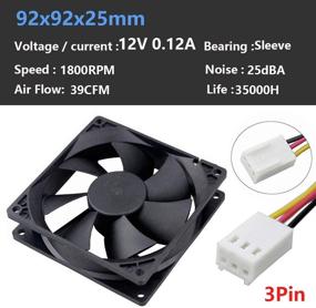 img 3 attached to 🖥️ Wathai 3Pin 12V 92mm 92x25mm DC Brushless Cooling Fan for Computer Case: Enhance Your PC's Performance!