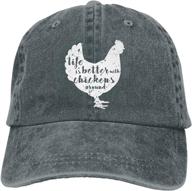 🐔 enhance your lifestyle with chickens around: vintage adjustable ponytail cowboy cap - perfect gym caps for women - unique gifts логотип