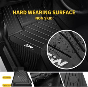 img 3 attached to 🚗 Custom Fit TPE Floor Mats for BMW 3 Series G20 2019-2021 | All Weather Full Set Car Mats - Black