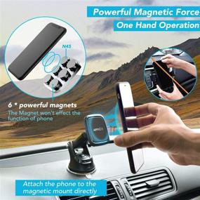 img 1 attached to 📱 APPS2Car Universal Magnetic Car Phone Mount - Dashboard, Windshield, and Air Vent Mount - Powerful Suction Cup - Secure Holder for All Cell Phones