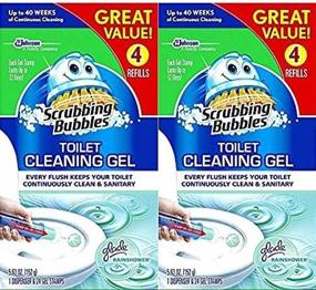 img 4 attached to 🚽 Mega Value Scrubbing Bubbles Toilet Cleaning Gel Fresh: 2 Dispensers, 8 Refills, 48 Gel Stamps, 10.72oz - Ultimate Toilet Cleaning Solution!