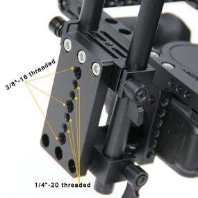 img 1 attached to CAMVATE Camera Cage Rig with Top Handle, Tripod Mount Plate - Compatible with Nikon, Sony, Panasonic (Black)
