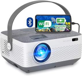 img 4 attached to WiFi Projector with Bluetooth and 8400mAh Battery, Portable Home Projector, FANGOR 1080P Supported Movie Projector for Syncing Smartphone Screen via WiFi/USB Cable, Compatible with iPhone, Laptop
