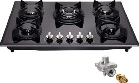 img 4 attached to 🔥 High-Performance 30" Dual Fuel Gas Cooktop with 5 Sealed Burners - Tempered Glass Stovetop for Stylish Modern Kitchens - DM517-SA01 Gas Hob