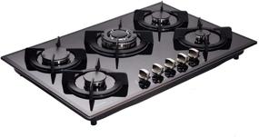 img 3 attached to 🔥 High-Performance 30" Dual Fuel Gas Cooktop with 5 Sealed Burners - Tempered Glass Stovetop for Stylish Modern Kitchens - DM517-SA01 Gas Hob