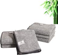 🧽 honjan large 6-pack bamboo charcoal fiber dish cloths, 11×12 size, strong absorbent, quick drying, odor-free kitchen towels bulk логотип