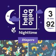 🌙 hello bello size 3 nighttime diapers - ultra absorbent, hypoallergenic - overnight protection - 96 count (4 packs of 24) logo