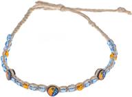 🌙 seo-optimized bluerica hemp cord anklet bracelet with fimo discs (moon &amp; stars) logo