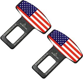 img 1 attached to DaLingLam Seat Belt Clips - Automotive Universal Car Belt Buckles (American Flag)