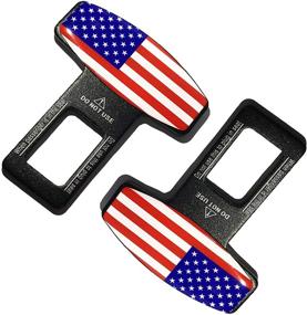 img 3 attached to DaLingLam Seat Belt Clips - Automotive Universal Car Belt Buckles (American Flag)