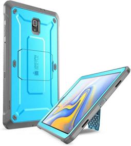 img 2 attached to 🦄 SupCase Unicorn Beetle Pro Series Galaxy Tab A 10.5 Case - Blue, 2018 Release - Built-in Screen Protector & Kickstand - Hybrid Design for SM-T590/T595/T597 Samsung Tablet