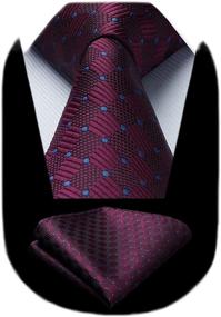 img 4 attached to 👔 Burgundy Men's Accessories: Discover the Classic HISDERN Handkerchief Necktie