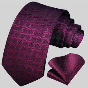 img 3 attached to 👔 Burgundy Men's Accessories: Discover the Classic HISDERN Handkerchief Necktie