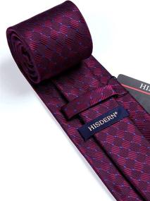 img 1 attached to 👔 Burgundy Men's Accessories: Discover the Classic HISDERN Handkerchief Necktie