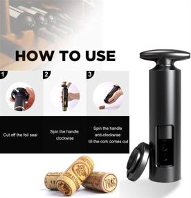 img 2 attached to 🍷 Cokunst Wing Corkscrew Opener with Foil Cutter, T-Arc Handle for Home Kitchen Party, Bar - Removable Wine Bottle Corkscrew, Reusable Cork Stoppered Opener