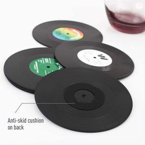 img 1 attached to HomEdge Vinyl Record Coasters Set