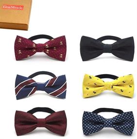 img 4 attached to Elesa Miracle Baby Boy Gift Box: Pre-tied Adjustable Neck Strap Tie & Boys Bow Tie Value Set (Pack of 6)