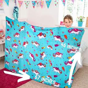 img 1 attached to 🦄 Unicorn and Mermaid Fleece Blankets for Teen Girls – Large, Fluffy and Cute Designs, Perfect Unicorn Gift Ideas for Girls