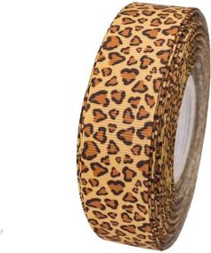 img 1 attached to 🎀 ATRibbons 25 Yards 1 Inch Wide Leopard Print Grosgrain Ribbon: Perfect for Hair Bows, Headbands, Crafting, and Gift Wrapping (Style 1)