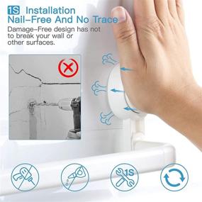 img 2 attached to Avolare Suction Cup Towel Bar: Adjustable 24 Inches, Drill-Free Removable Wall Mount Towel Rack with 5 Sliding Hooks - Ideal for Bathroom, Kitchen, Toilet, Shower, Door