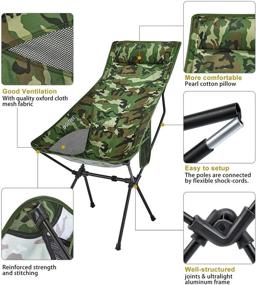 img 3 attached to 🏕️ G4Free Portable High Back Camping Chair: Lightweight & Upgrade with Headrest, Pocket - Perfect for Outdoor Travel, Picnic, Hiking, Fishing!