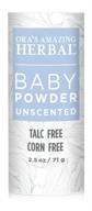 👶 ora's amazing herbal: talc-free, cornstarch-free, unscented baby powder - safe and gentle for your baby's delicate skin! logo